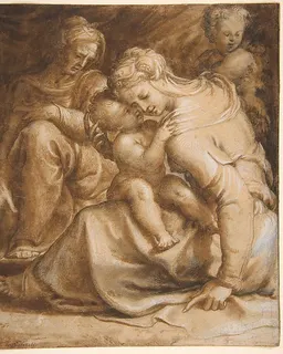 Virgin and Child with Saint Anne and John the Baptist by Francesco Salviati (Francesco de' Rossi)