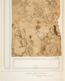 Virgin and Child with two angels appearing to two saints by Fabrizio Santafede