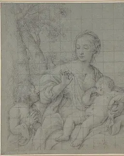 The Holy Family with the Infant Saint John the Baptist by Sassoferrato (Giovanni Battista Salvi)