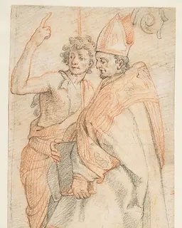 Saint John the Baptist and Saint Bernardo degli Uberti (after Andrea del Sarto's Vallombrosa Altarpiece) by Federico Zuccaro (Zuccari)