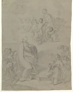 The Virgin Appearing to Saint Joseph Calasanctius by Marco Caprinozzi