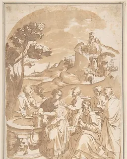 Christ and the Woman of Samaria by Anonymous, Italian, 16th century