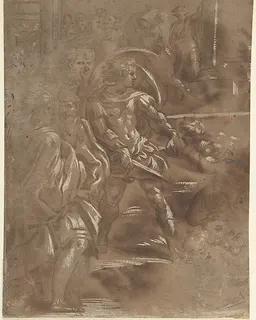Left Third of a Martyrdom of Saint Peter and Saint Paul by Antonio da Trento