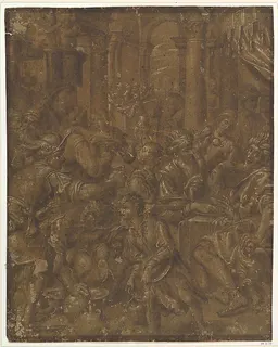 The Banquet of Ahasuerus and Esther by Aurelio Lomi