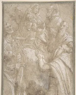Adoration of the Madonna and Child by Anonymous, Italian, 15th to 16th century