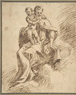 Madonna and Child on Clouds by Anonymous, Italian, 16th century