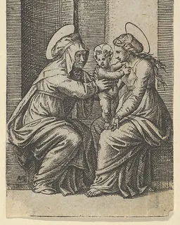 Saint Anne and the Virgin with the Infant Christ by Marcantonio Raimondi
