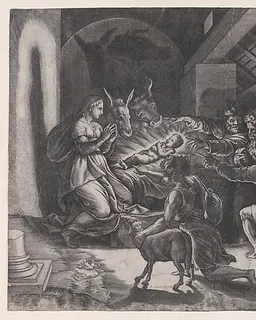 The Nativity by Agostino Veneziano (Agostino dei Musi)