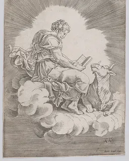 Saint Luke by Agostino Veneziano (Agostino dei Musi)