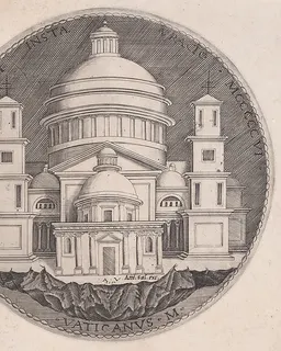 Saint Peter's Basilica by Agostino Veneziano (Agostino dei Musi)