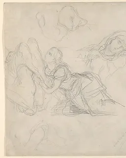 Studies of the Virgin and Holy Women for "The Lamentation" by Eugène Delacroix