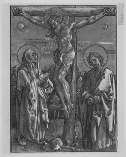 Christ on the Cross flanked by the Virgin and Saint John by Dürer-School