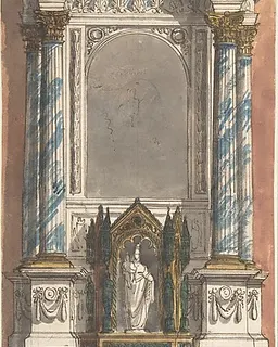 Design for an Altar with a Statue of the Virgin and Child. by Anonymous, Italian, 19th century