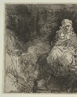 The Flight into Egypt: Crossing a Brook by Rembrandt van Rijn