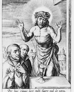 Christ as a Fountain, with Two Jesuits by Hieronymus (Jerome) Wierix