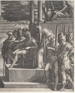 The martyrdom of Saint Paul and the condemnation of Saint Peter by Giovanni Jacopo Caraglio