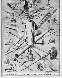 Christ's Robe Surrounded by the Instruments of the Passion, from "The Passion of Christ (Passio Domni Nostri Jesu Christi)" by Hieronymus (Jerome) Wierix