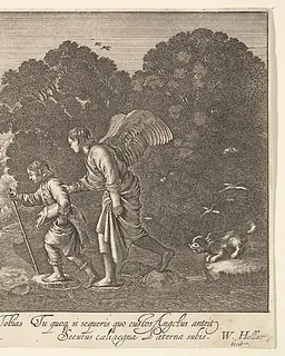 Tobias and the Angel by Wenceslaus Hollar