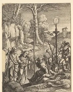 Jesus confronting his detractors by Wenceslaus Hollar