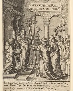 Jesus before Caiaphas by Wenceslaus Hollar