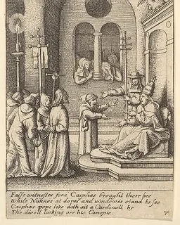 Jesus again before Caiaphas by Wenceslaus Hollar
