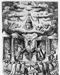 The Defenders of the Catholic Faith in the Netherlands adoring the Virgin by Maerten de Vos