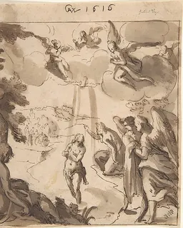 The Baptism of Christ (recto); The Baptism of Christ (verso) by Gabriel Weyer