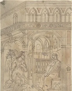 Annunciation with Beato Bernardo Tolomei di Siena by Anonymous, Italian, 19th century