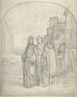 Christ and the Pilgrims of Emmaus by (Johann Heinrich) Ferdinand Olivier