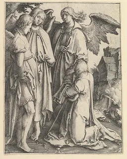 Abraham and Three Angels by Lucas van Leyden