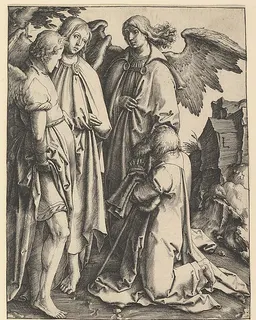 Abraham and Three Angels by Lucas van Leyden