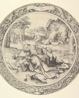 Christ on the Mount of Olives, from the Circular Passion by Lucas van Leyden