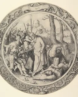 The Betrayal of Christ, (Christ Taken Captive), from the Circular Passion by Lucas van Leyden