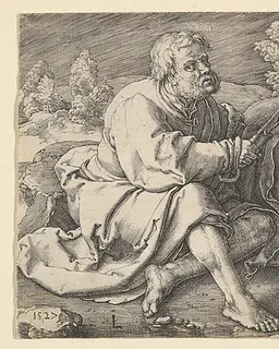 Sts. Peter and Paul Seated in a Landscape by Lucas van Leyden