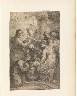 Adoration of the Child by Andrea Schiavone (Andrea Meldola)
