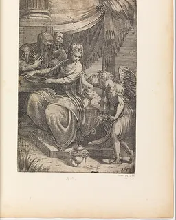 Holy Family with Angel by Andrea Schiavone (Andrea Meldola)