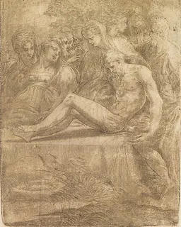 Entombment by Andrea Schiavone (Andrea Meldola)