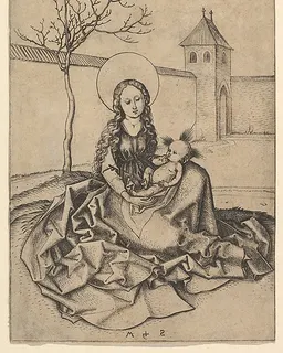 The Madonna and Child in the Courtyard by Martin Schongauer