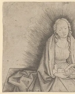 Virgin and Child (upper portion) by Master IAM of Zwolle