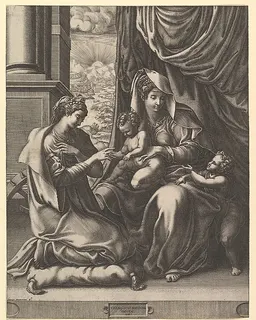 The Mystic Marriage of St. Catherine by Giorgio Ghisi