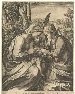 The  Mystic marriage of St. Catherine by Giorgio Ghisi