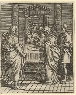 Virgin of Sorrows: The Presentation in the Temple; one of nine surrounding compartments from the Virgin of Sorrows, now separated by Giorgio Ghisi