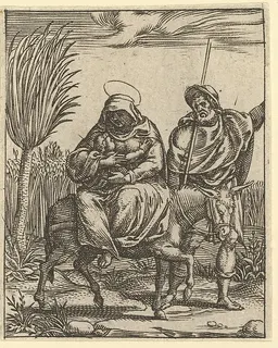 The Virgin of Sorrows: The Flight into Egypt; one of nine surrounding compartments from the Virgin of Sorrows, now separated by Giorgio Ghisi