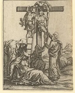 The Virgin of Sorrows: The Descent from the Cross; one of nine surrounding compartments from the Virgin of Sorrows, now separated by Giorgio Ghisi