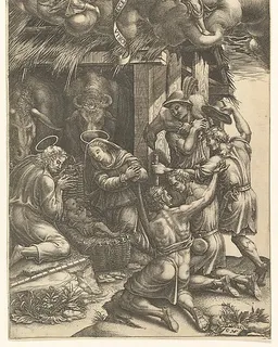 The Adoration of the Shepherds by Giorgio Ghisi