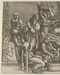The Birth of the Virgin by Anonymous, French, School of Fontainebleau, 16th century