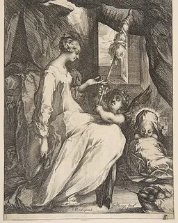 Virgin and Child with an Angel by Jacques Bellange