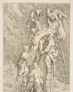 Descent from the Cross by Claude Gillot