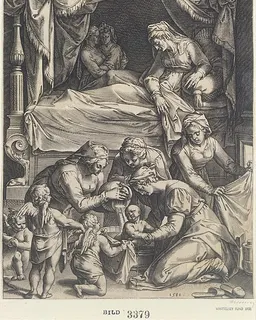 Birth of the Virgin (copy) by Julius Goltzius