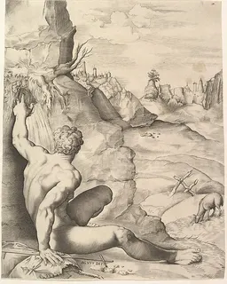 John the Baptist in the Wilderness by Giulio Sanuto